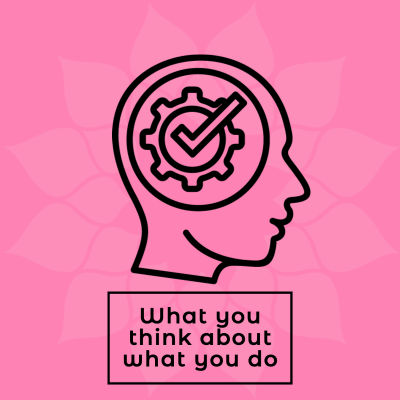 Mindset coaching with the text "what you think about what you do".