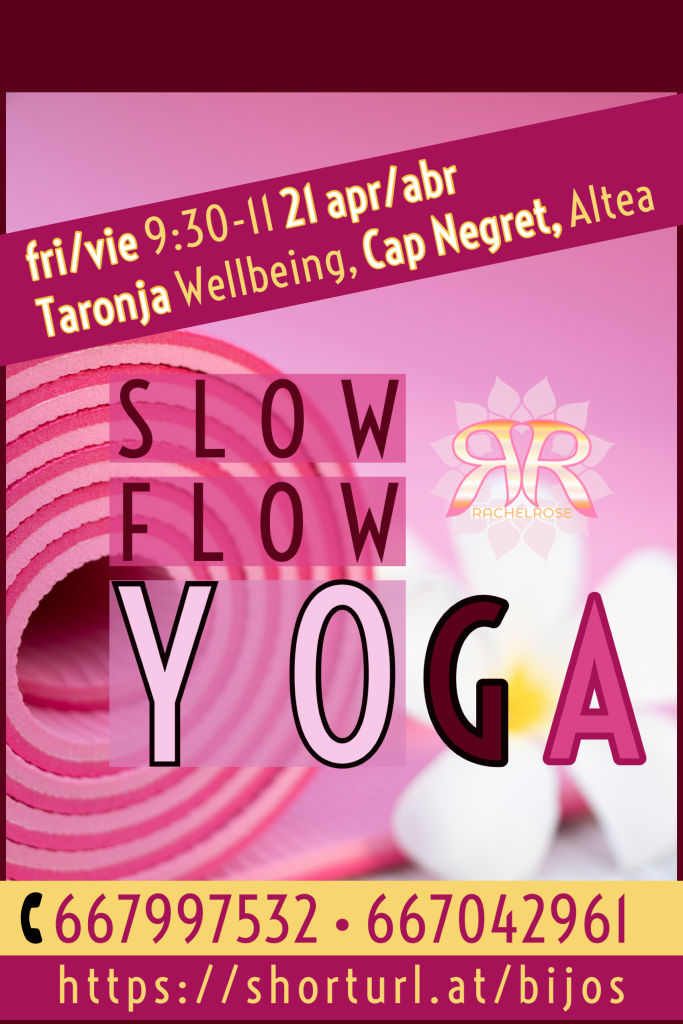 new yoga class in Altea at Taronja Wellbeing, Cap Negret.  From 21 April 2023.